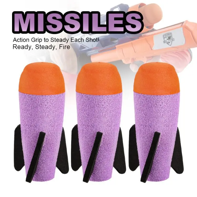 

2Pcs Purple Missile For Nerf Soft Missile for NERF N-Strike Modulus Missile Blaster with Elite Missile for Kids Children Gift