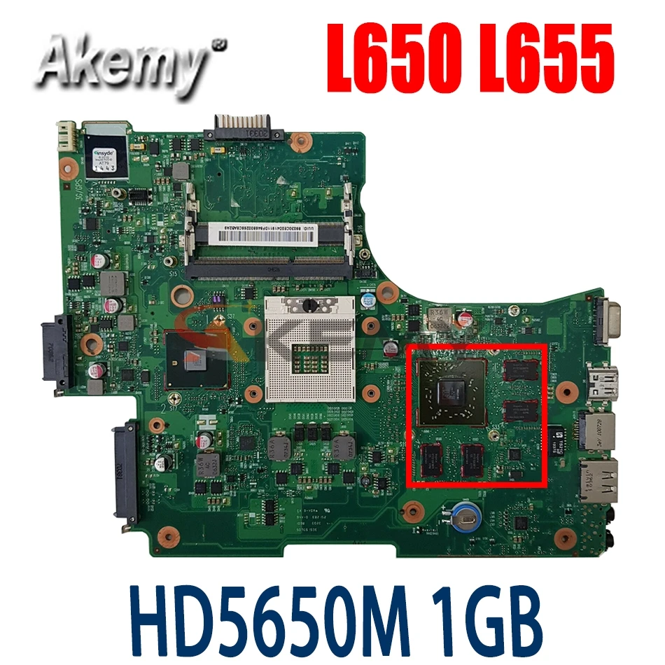 

Материнская плата AKemy для ноутбука Toshiba Satellite L650 L655, V000218020, 1310A2332305, 6050A2332301-MB-A02, HD5650M, 1 ГБ, бесплатный процессор