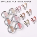 1 коробка двойной золотой серебряный красный цвет зеркальная пудра для ногтей Блестящий дизайн ногтей гель полировка хромированные хлопья пигментная пыль украшения своими руками