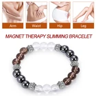 Магнитный терапевтический браслет для похудения Антицеллюлитный разноцветный натуральный кристаллический камень для похудения магнитные ювелирные браслеты