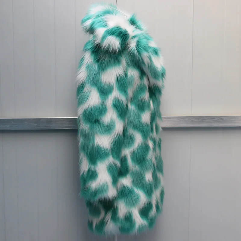 Teddy Bear Coat Rainbow Fur Plush Jacket With Led Faux Fur Coat Designs Printed Warm Slim Casual High Quality Elegant Thick