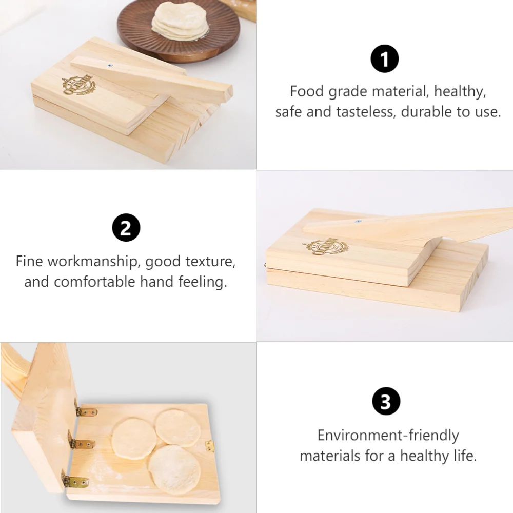 

Wooden Dough Presser Useful Dumpling Dough Presser Home Dough Pressing Tool