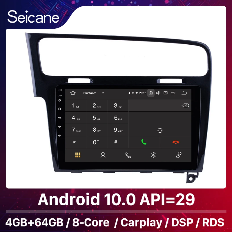 Автомагнитола Seicane 4 + 64 ГБ 10 1 дюйма Android 0 GPS навигация мультимедиа для 2013 2014 2015 VW