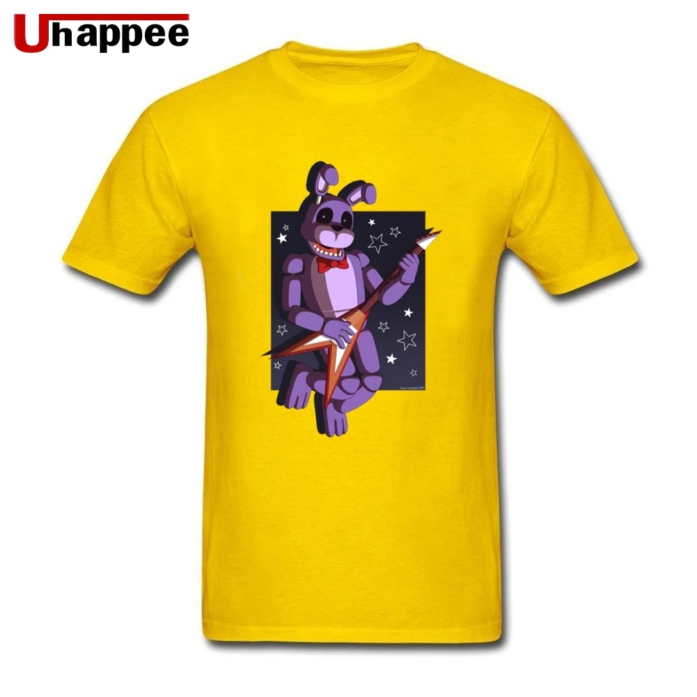 Последние футболки FNAF мужские Slim Fit белый с коротким рукавом личности Рубашки Guy негабаритных официальная одежда - Цвет: Цвет: желтый