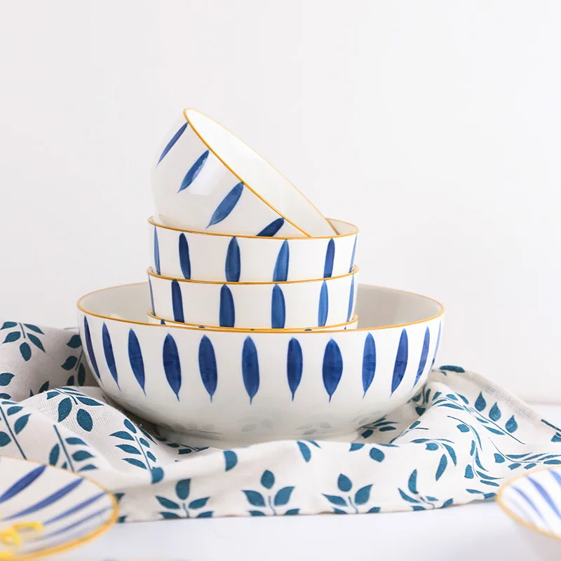 Kopen Japanse Stijl Orchidee Gras Servies Set Handgeschilderde Gerechten Servies Creatieve Ramen Kom Soepkom Relatiegeschenken