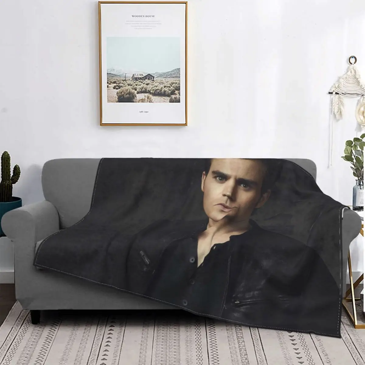 

Stefan Salvatore Blankets Fleece Decoration Ultra-Soft Throw Blankets for Bedding Bedroom Plush Thin Quilt