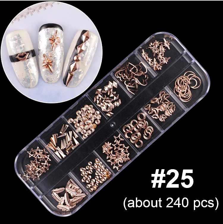 Mixed Colorful Rhinestones For Nails Crystal Stones Gems Manicure Accessories Studs 27 Models Diamonds 3D Nail Art Decorations