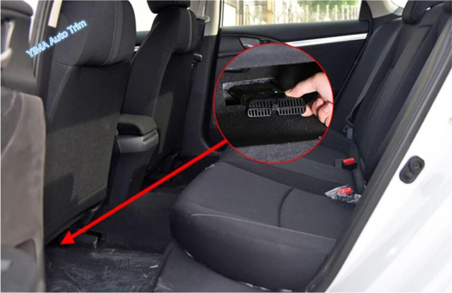 Lapetus Seat Under Heat Floor Air Conditioning AC Vent Outlet Dust Plug Cover Trim Fit For Honda Civic 2016 - 2020 Plastic | Автомобили и