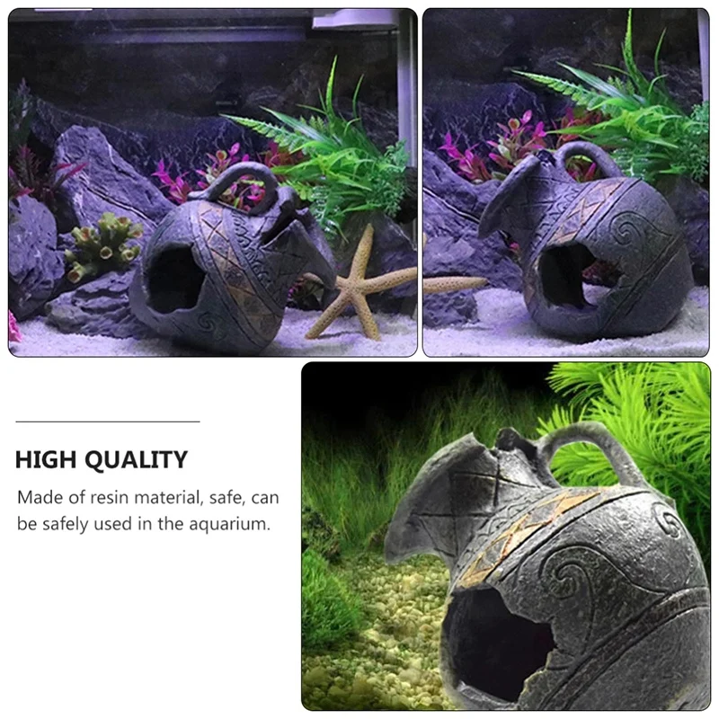 

Aquarium Ornament Fish Tank Simulation Vase Hideout Landscaping Hiding Cave