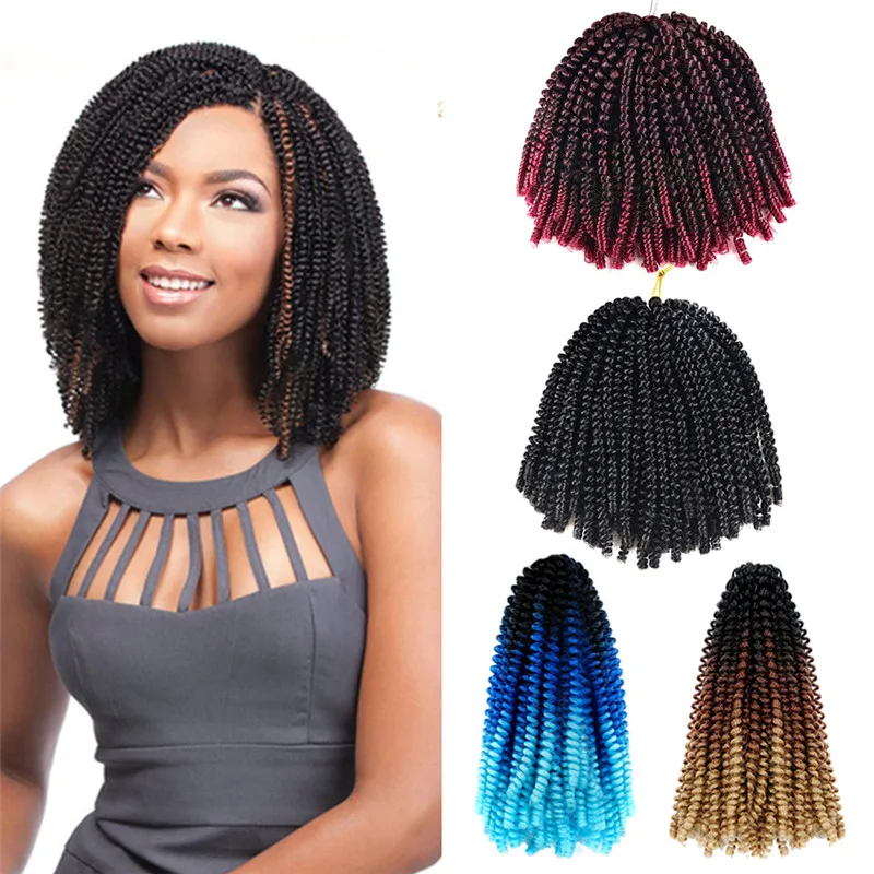 

Kong&Li Passion Twist Hair Synthetic 8Inch Spring Twist Crochet Braid Hair Extension for Black Women