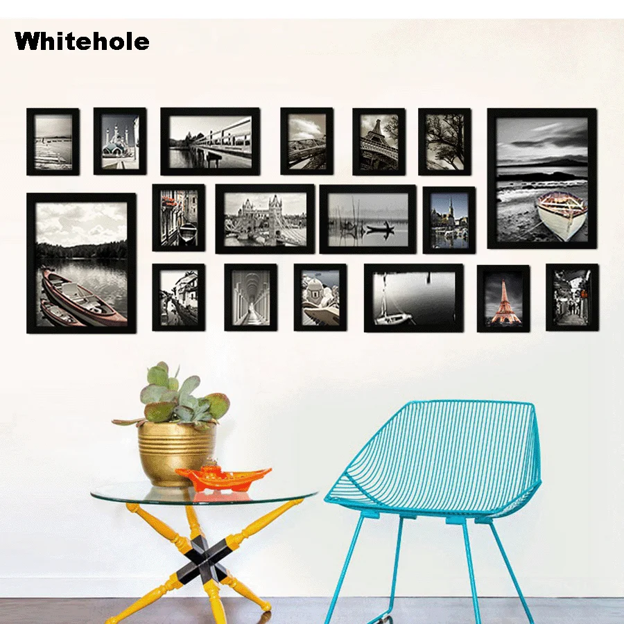 18 шт./компл. натуральный твердый деревянный фоторамка для стены подвесная постер