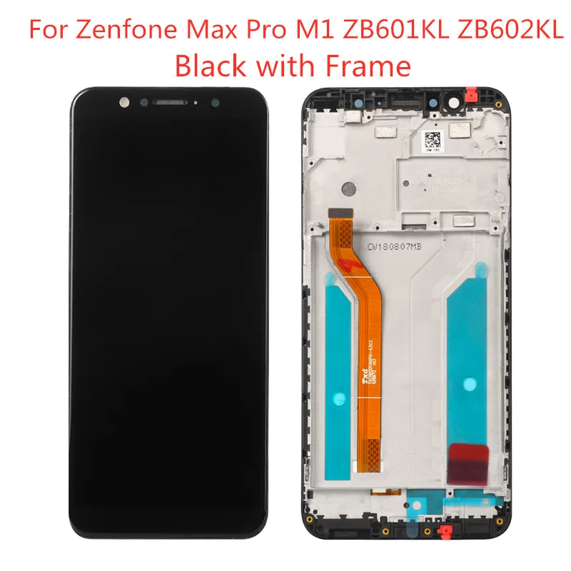 with Frame ZB602KL ЖК-дисплей для Zenfone Max Pro M1 ЖК-экран сенсорный экран дигитайзер Замена для Asus Zenfone Max Pro M1 ЖК-экран - Цвет: with Frame