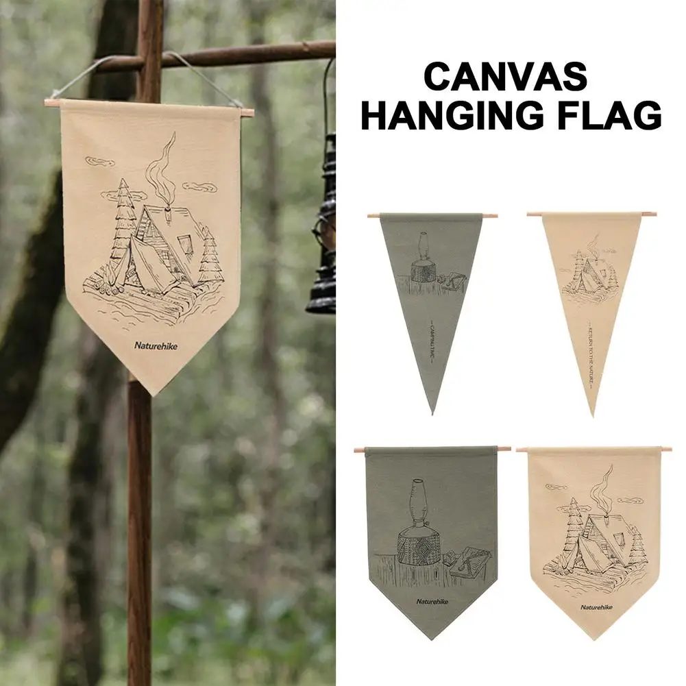 

Vintage Camp Pennant Flag Outdoor Camping Party Decoration Haging Banneroutdoor canvas camping flag ornament for Home Decor