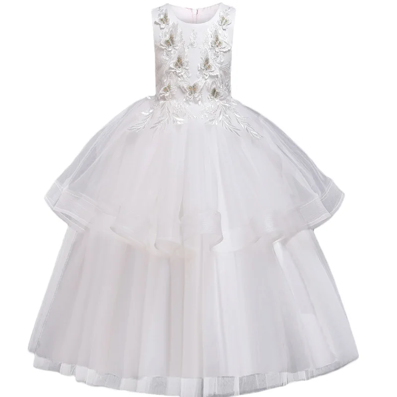 Платье с цветами для маленьких девочек элегантное детское платье принцессы на