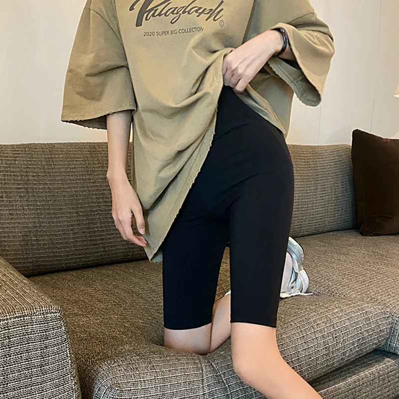 

Black Riding Pants Women's Wear Thin Five Point Shark Pants, High Waist Bottomed Shorts in Summer, Pants Fashion in Sports