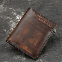 high quality bifold wallet clutch money bag famous brand coin pocket card holder clip men genuine tanned leather short purse