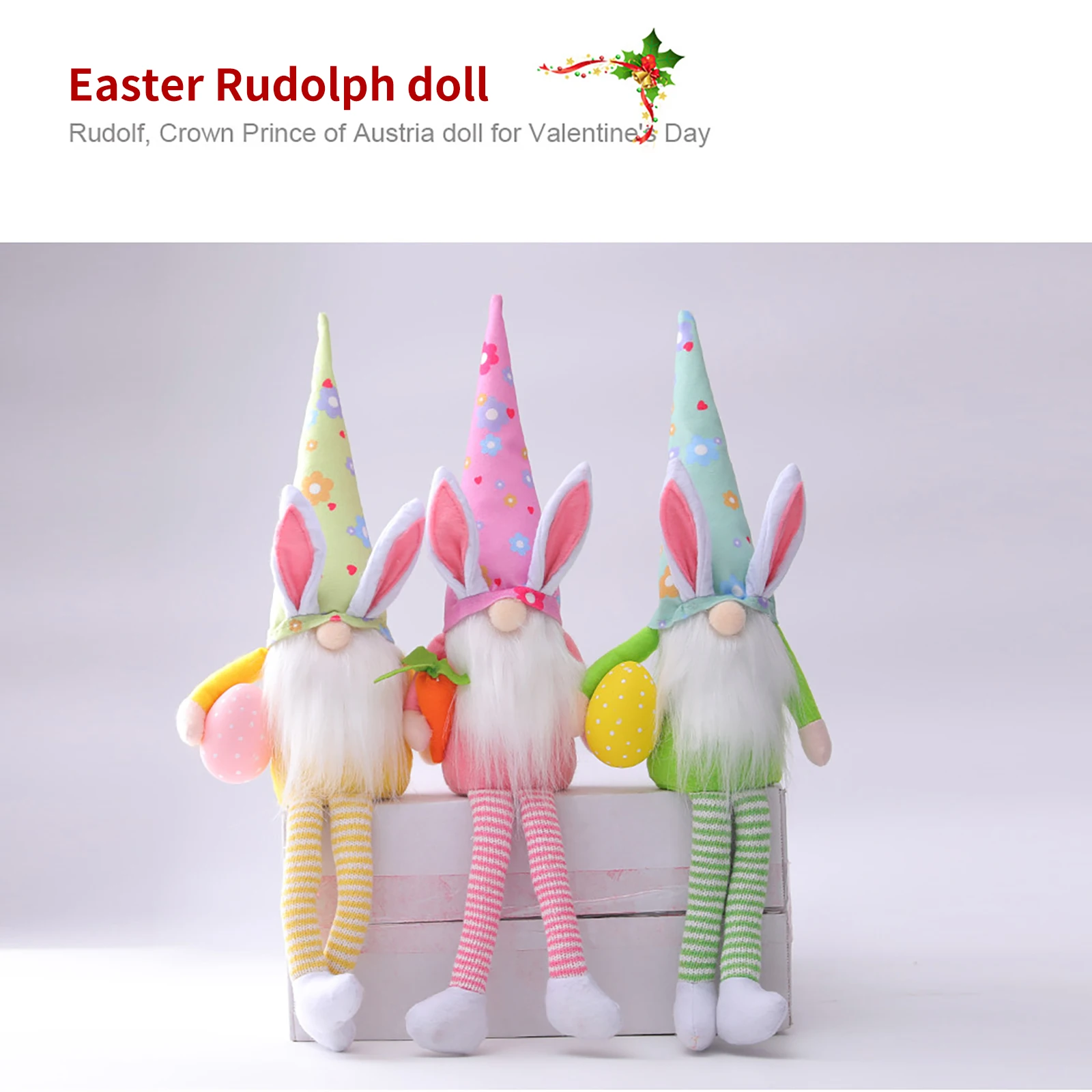 

Cute Dwarf Easter Rudolf Doll Carrot Rabbit Elf Green Pink Yellow Bunny Easter Gift Kids Diy Happy Easter Party Decor For Home