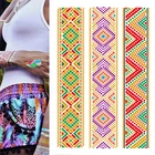 Временные татуировки, золотистые, серебристые, металлические татуировки на руку, тело, крутой браслет, богемный стиль, татуировки сделай сам для девушек