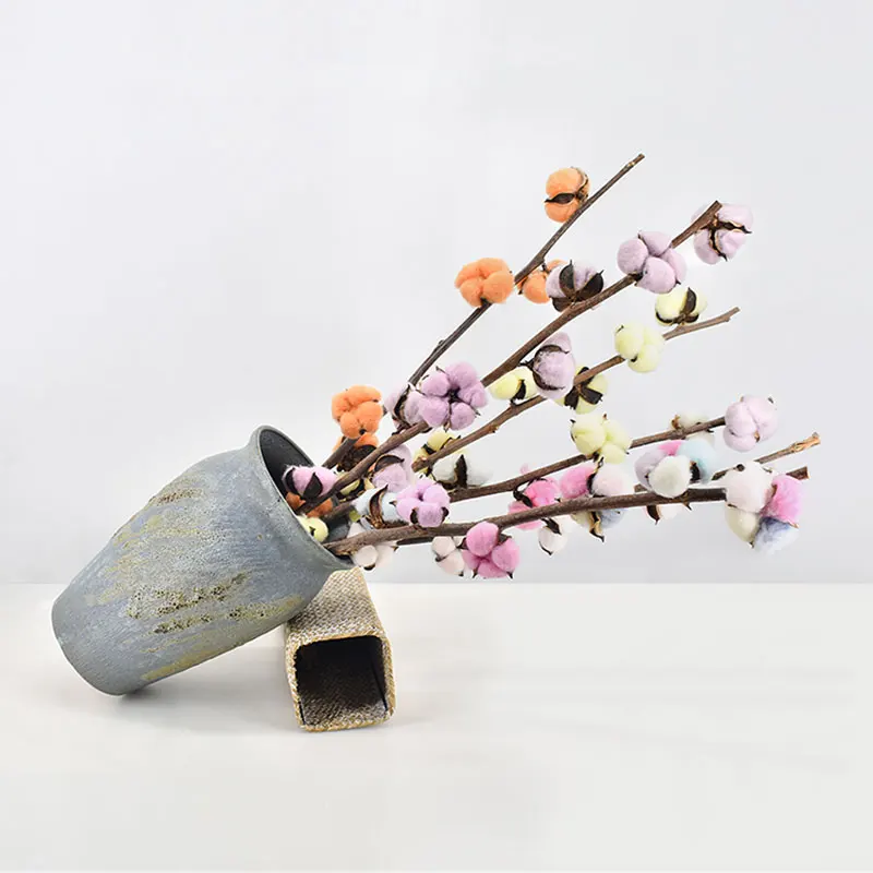 

Dried cotton artificial flowers and plant flower branches natural dried wedding decoration artificial flowers artificial home