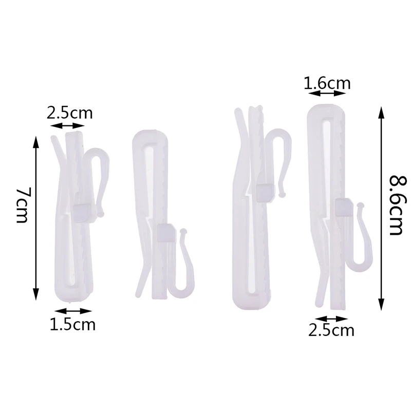 

50 Pcs Curtain Hanging Hooks Ring Window White Plastic Curtain Hook For Home Curtain High Quality