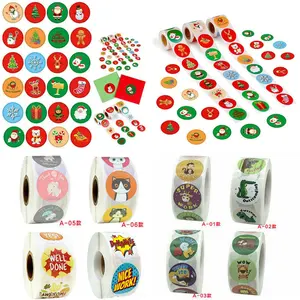 1 рулон = 500 шт.лот 1 дюйм, бумажные наклейки для детей, этикетка для поощрения, товары для рождества, Хэллоуина, этикетка для детского сада, подарки для награждения