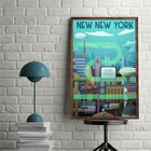 Плакат на холсте американская комедия, Классическая Настенная картина с изображением Нью-Йорка для украшения дома