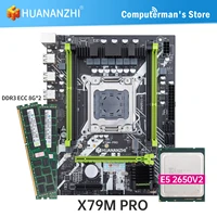huananzhi x79m pro x79 motherboard intel lga2011 xeon e5 2650 v2 memory 28gb ddr3 recc supports m 2 nvme usb3 0 sata m atx