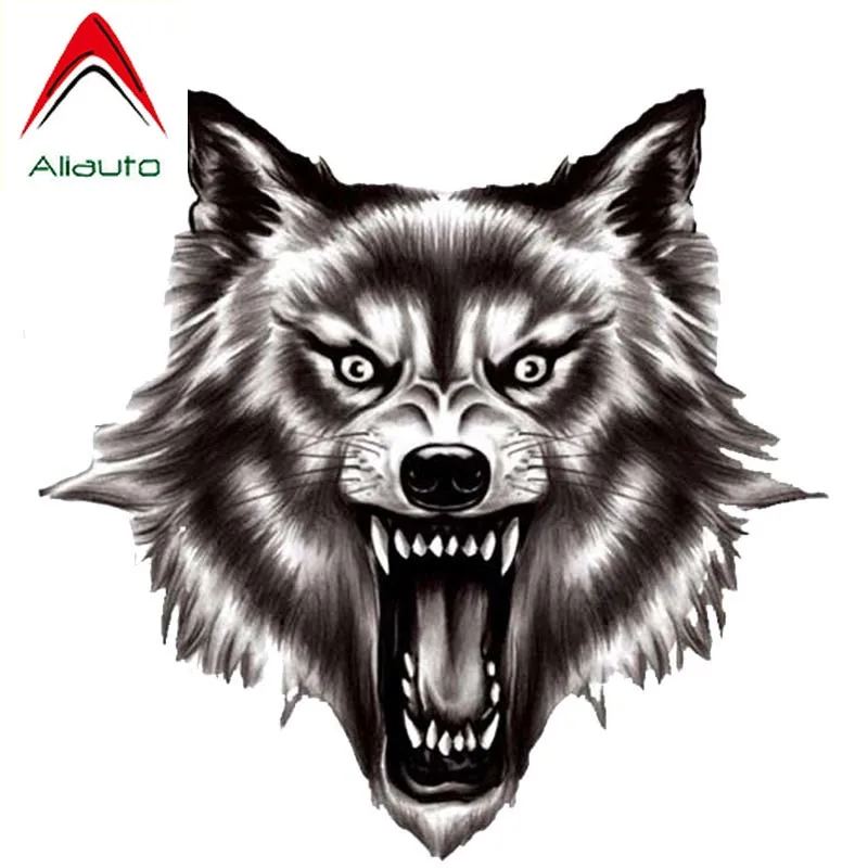 Забавная Автомобильная наклейка Aliauto свирепый волк качественные аксессуары ПВХ