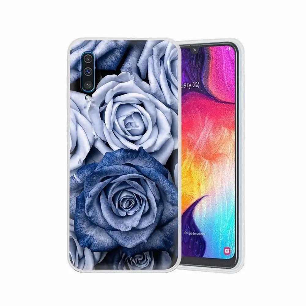 

Phone Case for Samsung A51 A71 A21s Funda For Galaxy A31 A41 A11 M31 M30s M51 Soft Tpu Matte Cover Sac Blue Red Rose