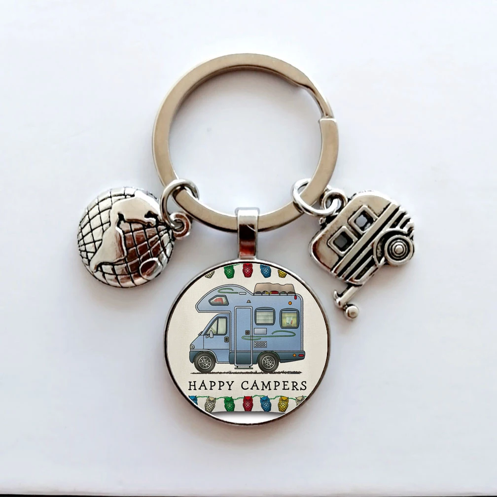 Брелок для ключей с фургоном кемпингом прицепом природный пейзаж сувениры