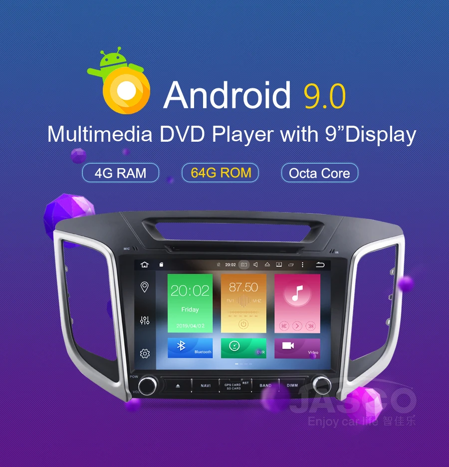 Ips Android 9,0 автомобильный стерео DVD Радио gps навигационный плеер для hyundai ix25 Creta- Видео Мультимедиа Bluetooth головное устройство