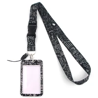 lx487 equation lanyard card set lanyard neck strap rope for mobile cell phone id card badge holder with keychain keyring