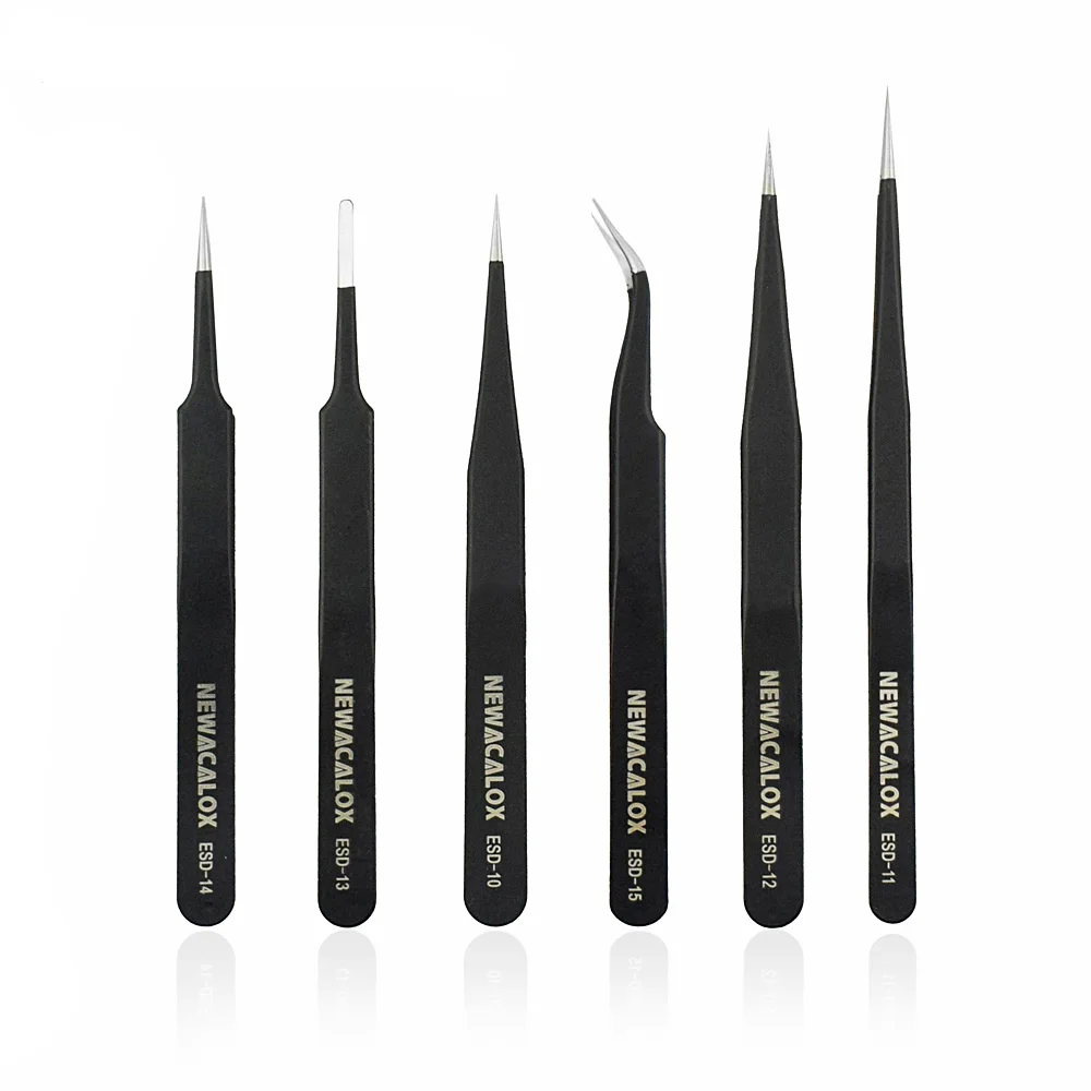 Набор пинцетов NEWACALOX антистатические антимагнитные щипцы из нержавеющей стали