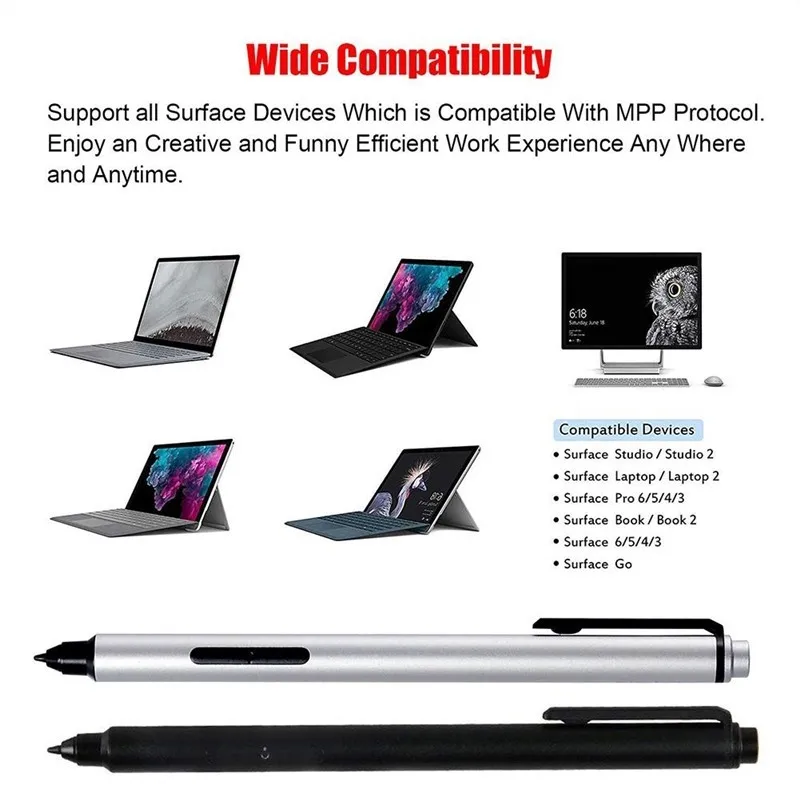 Для Microsoft Surface Pro 4 / 3 высокая точность рисования или с наконечниками Серебряная