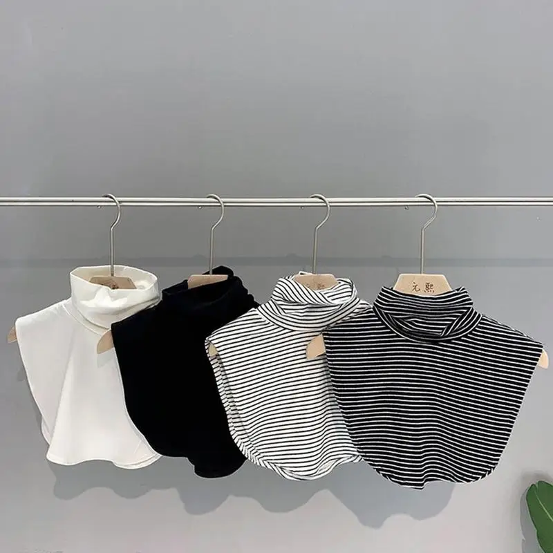 Хлопковая блузка с ложным воротником свитер рубашка со съемным отворотом