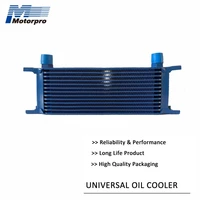 aluminum universal engine transmission 13 row an10 stacked plate oil cooler 304 steel mounting bracket%ef%bc%8c blue paint motorpro