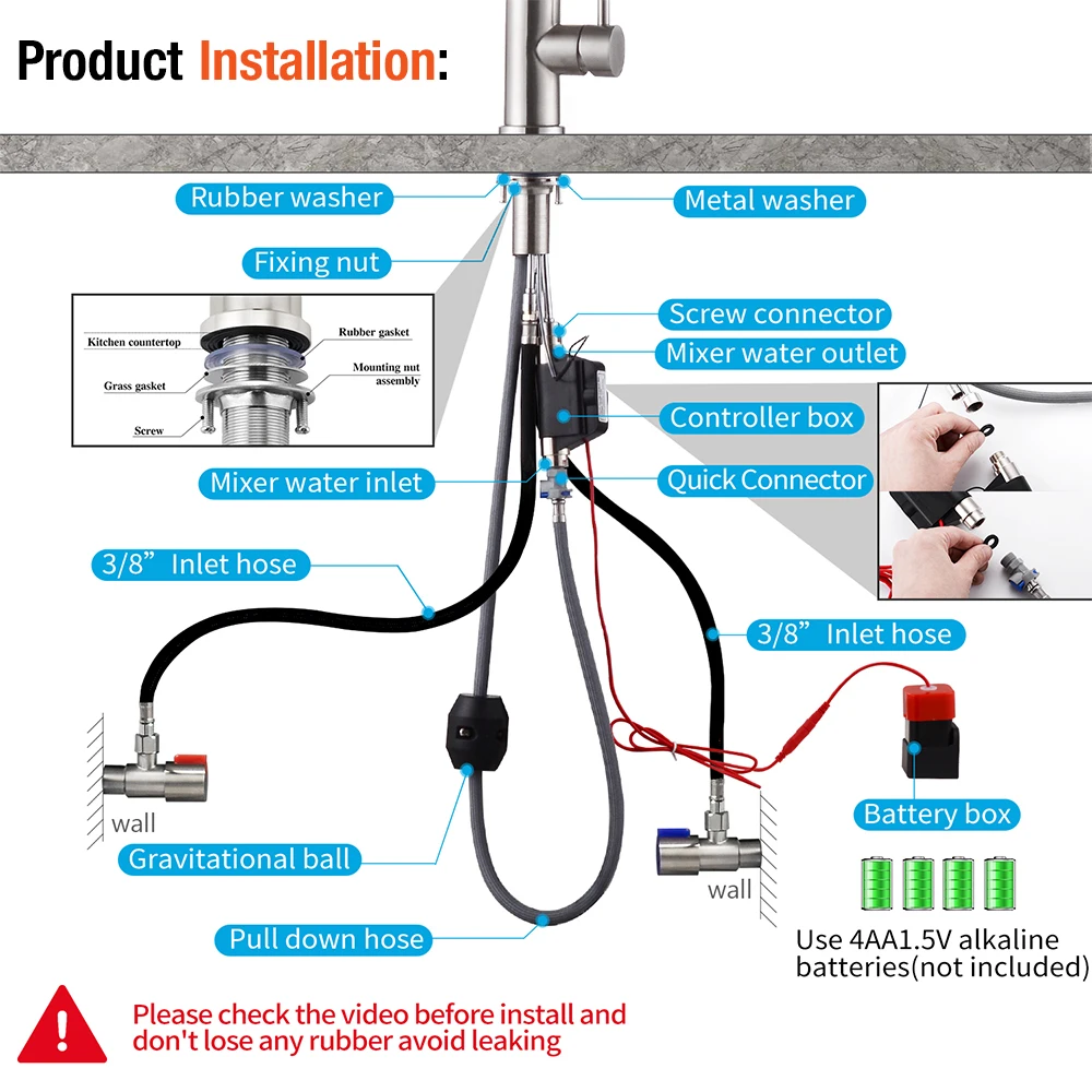 Кухонный смеситель с выдвижным датчиком умный черный сенсорный кран для горячей