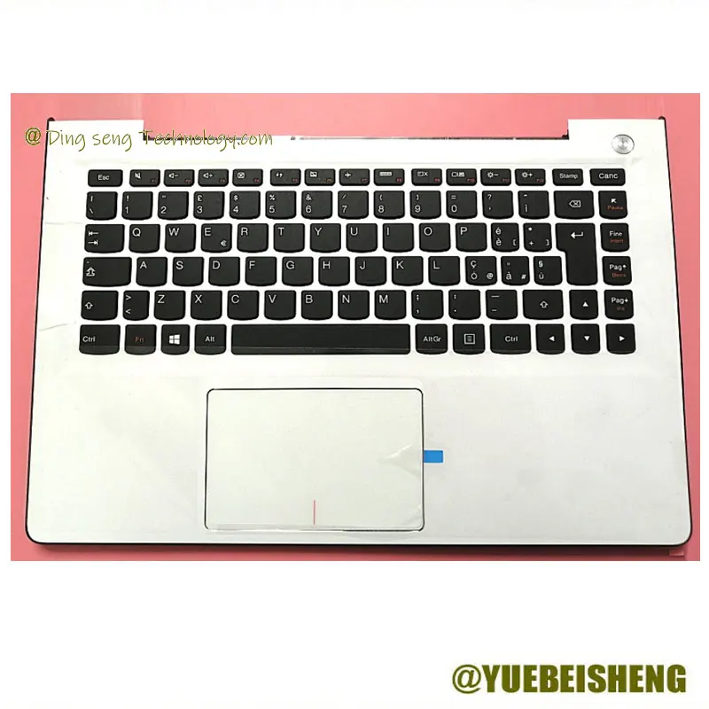 

YUEBEISHENG New for Lenovo U31-70 500S-13ISK 300S-13ISK 500S-13 Italian Italy Keyboard Upper cover Touchpad,5CB0J30946