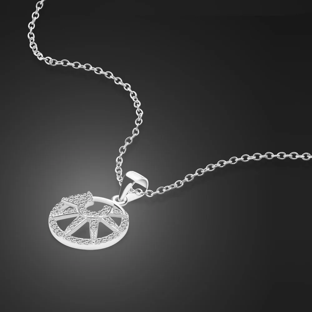 

Fashion Charm Necklaces For Women 100% 925 Sterling Silver Sun Goddess Pendant Choker Rose Gold Fine Jewelry Gift
