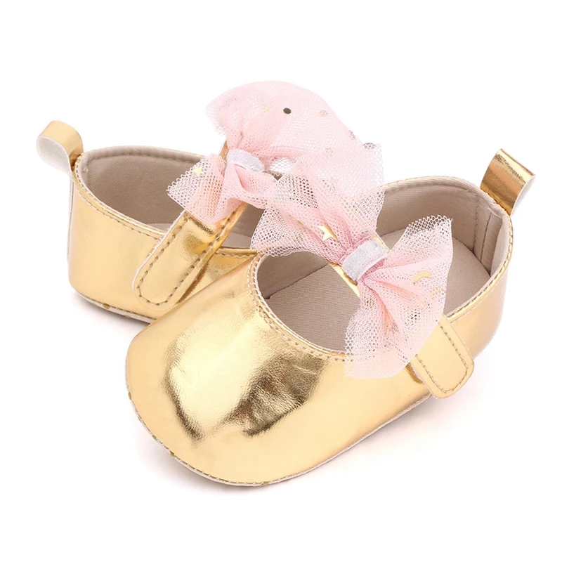 Zapatos planos de princesa con lazo de malla transpirable para ni&ntilde;as peque&ntilde;as, zapatillas de suela suave para caminar, Primavera, 2021-1