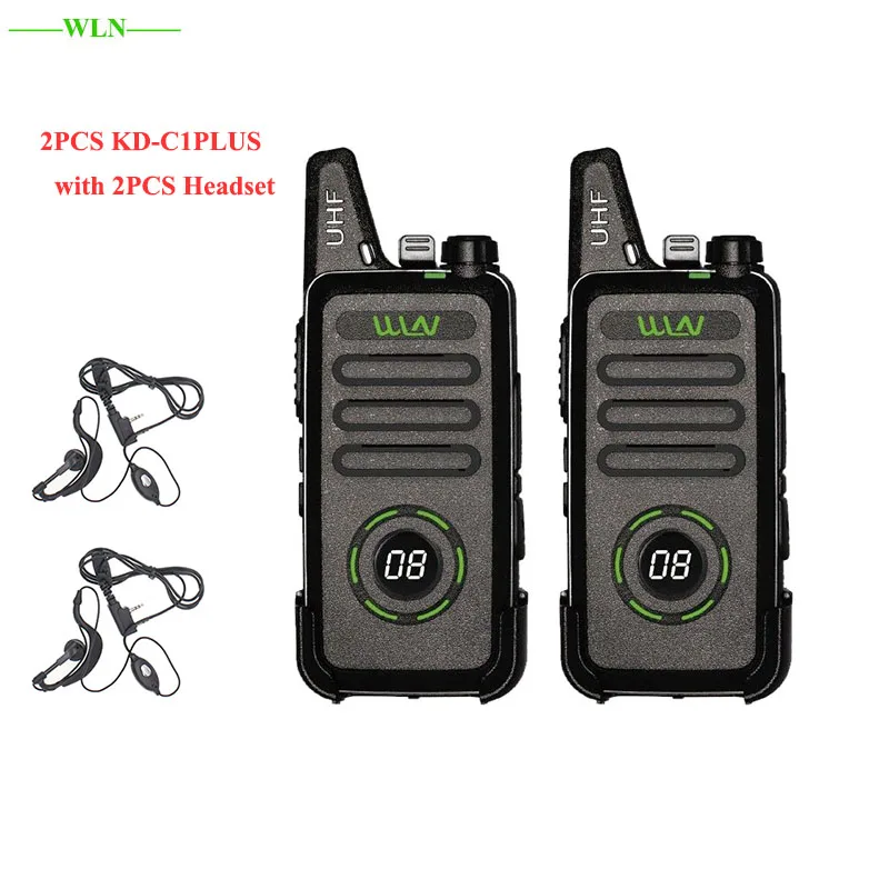 2PCS WLN KD-C1Plus RT22 X6 Mini Walkie Talkie PMR Radio FRS VOX Rechargeable 16CH UHF Two Way Radio Station