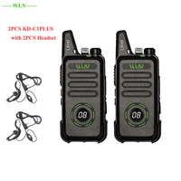 2pcs wln kd c1plus rt22 x6 mini walkie talkie pmr radio frs vox rechargeable 16ch uhf two way radio station