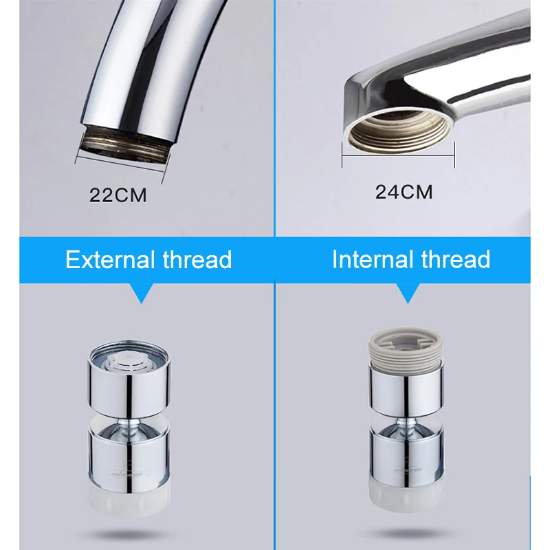

2-Flow Kitchen Sink Aerator 360-Degree Swivel Faucet Water Saving Faucet Extender for Home Bathroom DAG-ship