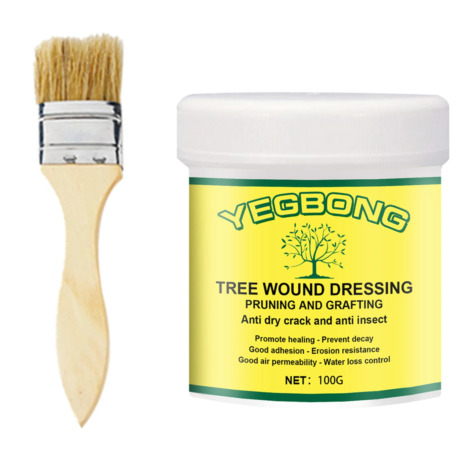 

Tree Wound Pruning Sealer & Grafting Compound 30/100/300g Wound Dressing with Brush for Bonsai Branch TT-best