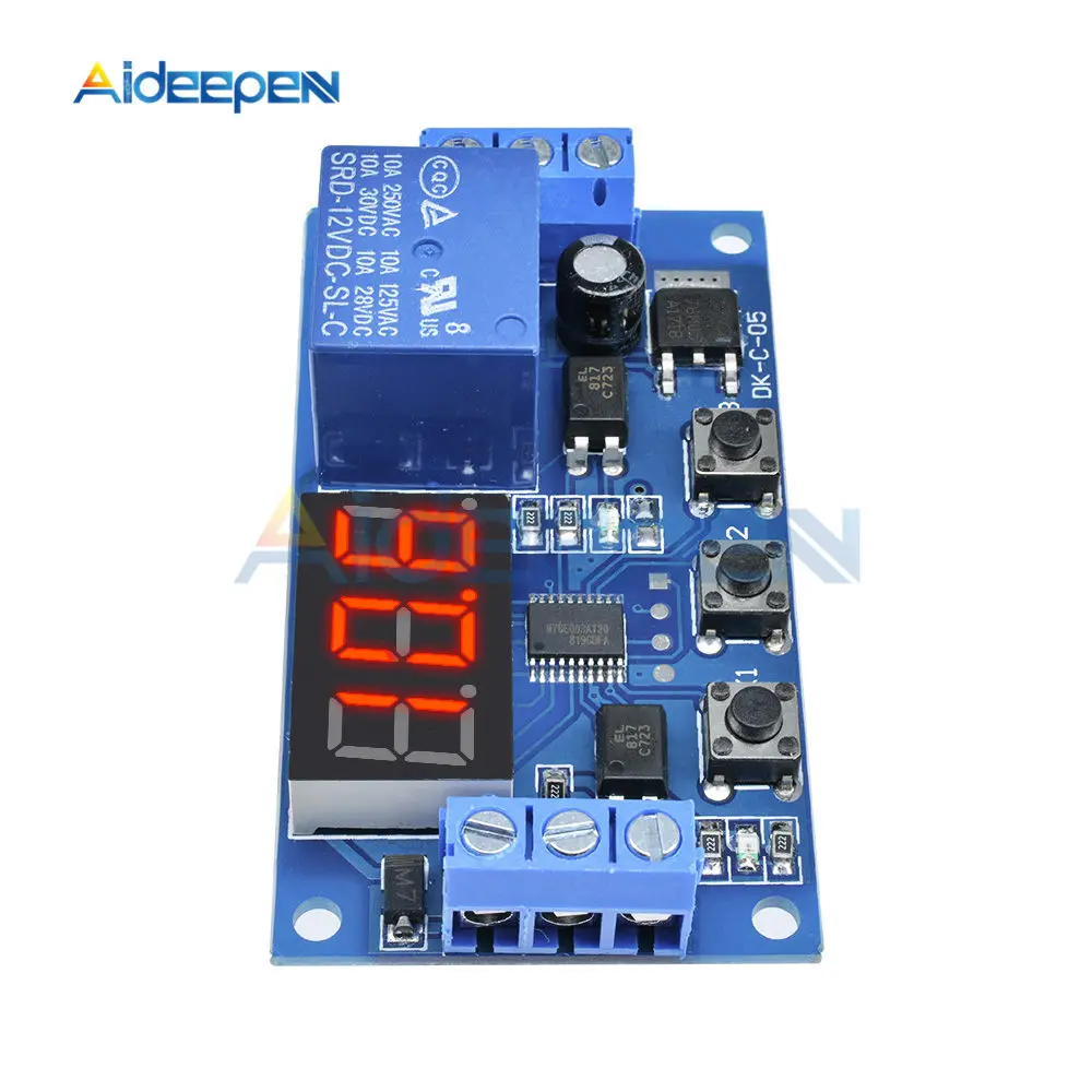 DDC-331 DC 12V цикл запуска реле задержки таймера светодиодный цифровой дисплей регулируемое Реле переключения времени с чехлом