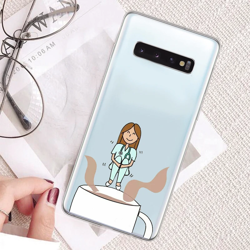 

Spain Cartoon Medicine Doctor Nurse fashion Soft silicone TPU Case For SamsunS7 S8 S9 S10PIUS NOTE8 9 10PIUS J5 J7 2016 S7EDGE