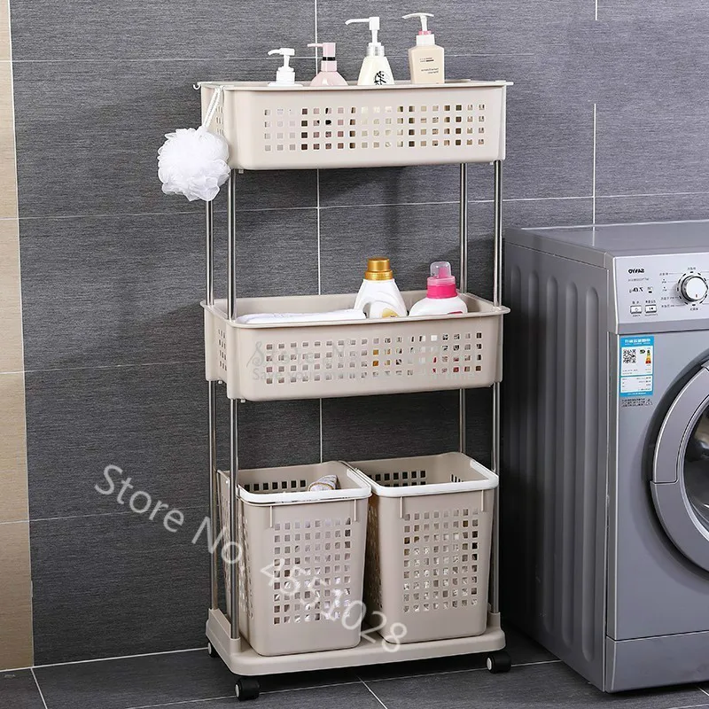 A полки для ванной большая многослойная комбинированная корзина хранения белья