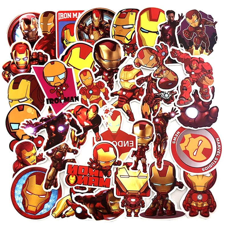 35 шт. мультфильм Marvel Железный человек стикер водонепроницаемый для ноутбука мото скейтборд багаж гитара мебель наклейка игрушка стикер s
