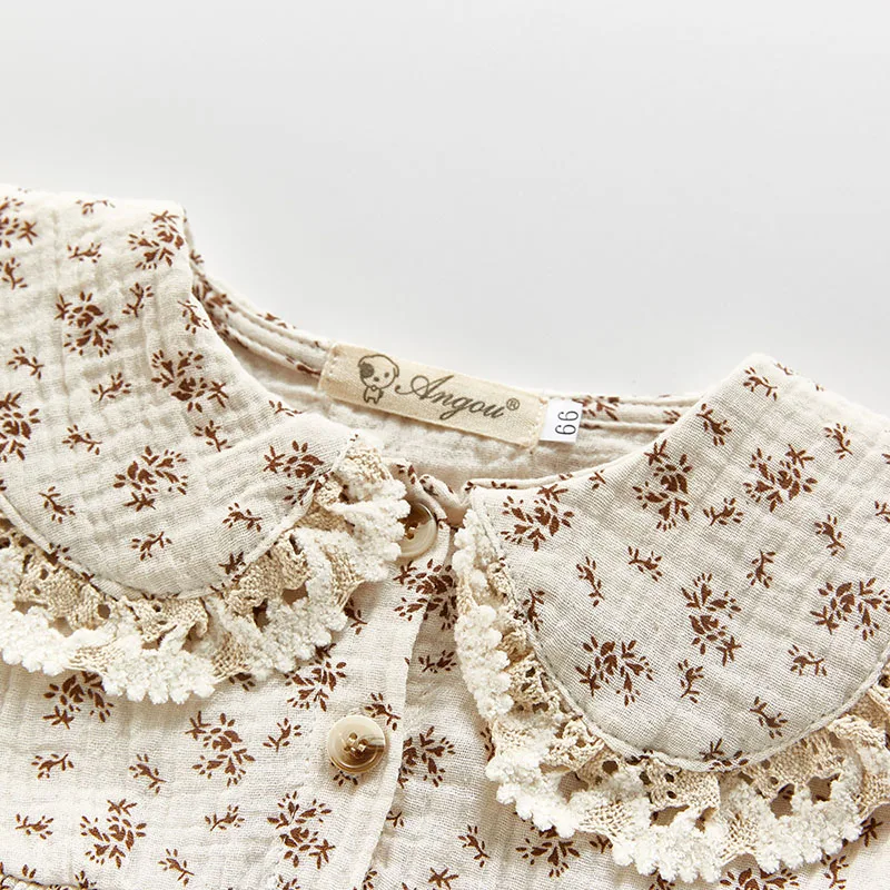 Милый комбинезон из хлопка и льна с длинным рукавом Цельный Наряд в Корейском