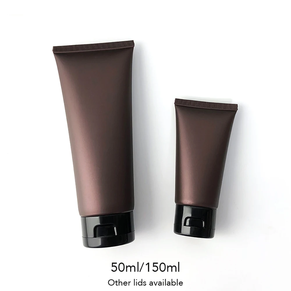 

20pcs 50ml 150ml Matte Brown Empty Plastic Squeeze Tube Refillable Cream Cosmetic Container 50g 150g SkinCare Lotion Bottle